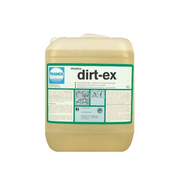 DIRT-EX, сильнощелочное низкопенное мощное средство для основной уборки в промышленных отраслях, Pramol