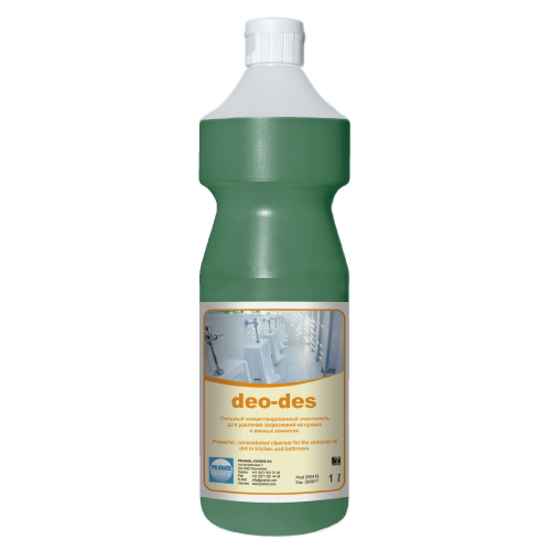 DEO-DES, нейтральное очищающее, бактерицидное и дезодорирующее средство густой консистенции, Pramol (1 л., 1 шт., Розница)