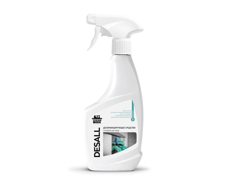 DESALL, дезинфицирующее нейтральное средство с пролонгированным действием широкого применения, CleanBox (500 мл., 1 шт., Розница)