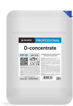 D-CONCENTRATE, универсальное моющее средство для любых поверхностей, Pro-brite (10 л., 1 шт., Розница)