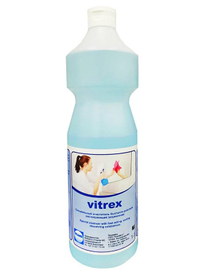 VITREX, готовое моющее средство для стеклянных, зеркальных и пластиковых поверхностей, на основе спирта, Pramol (1 л.)