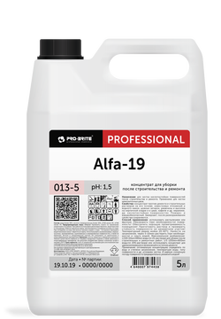 ALFA-19, концентрат для уборки после строительства и ремонта, Pro-brite