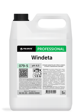 Windeta, моющее средство для стёкол и зеркал, Pro-brite (5 л., 1 шт., Розница)