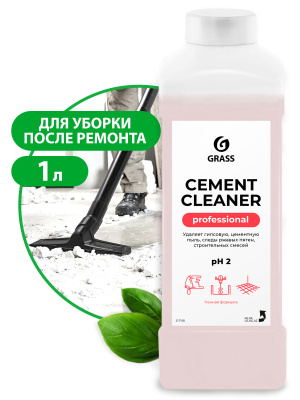 Cement Cleaner, Кислотное моющее средство для очистки полов и других поверхностей от остатков цемента, бетона, ржавых пятен,  известкового камня и др., GRASS