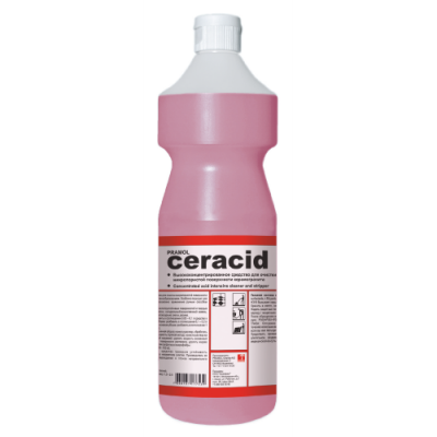CERACID, высококонцентрированное кислотное средство для очистки микропористой поверхности керамогранита от минеральных загрязнений, Pramol