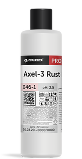 AXEL-3 RUST REMOVER, средство против пятен ржавчины, марганцовки и крови, Pro-brite (1 л., 1 шт., Розница)
