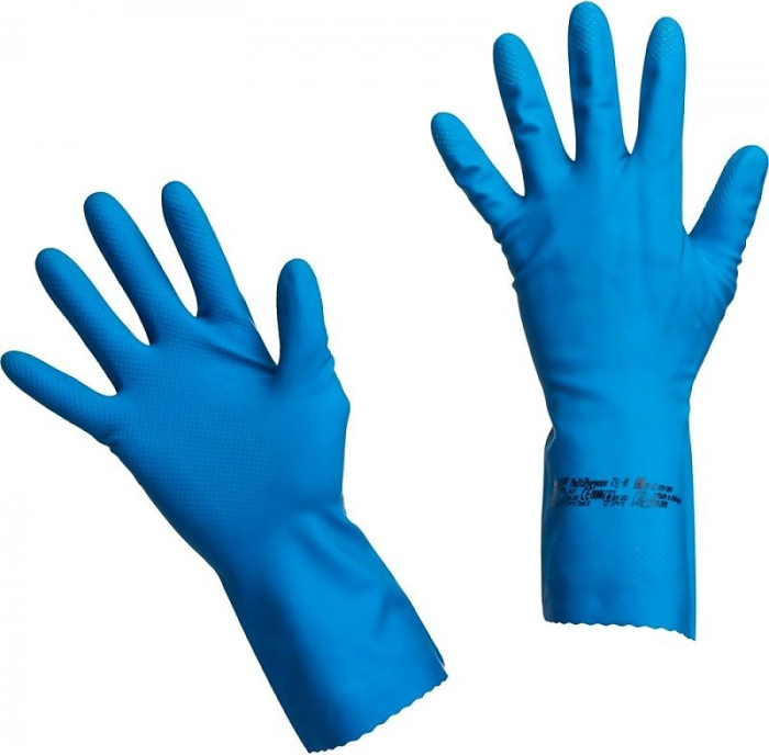 Перчатки латексные, очень плотные Многоцелевые, Vileda (синий, XL)