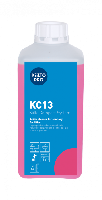 KC13 Кислотное чистящее средство для ванных комнат и туалетов, KiiltoClean (1 л.)