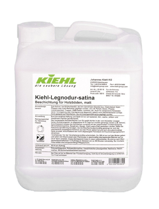 Kiehl-Legnodur-satina, лак для напольных покрытий,  матовый, KIEHL