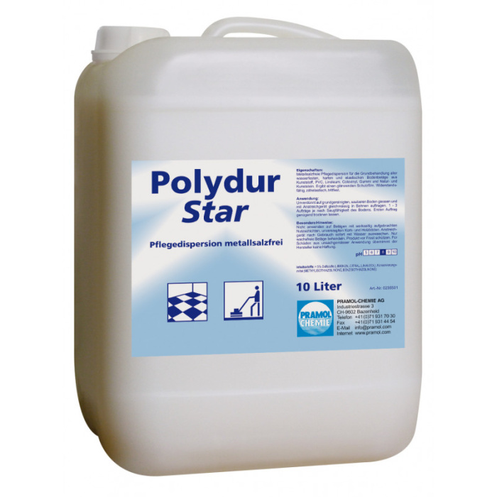 POLYDUR STAR, глянцевая эмульсия для основной обработки любых водостойких напольных покрытий, без солей металла, Pramol (10 л., 1 шт., Розница)