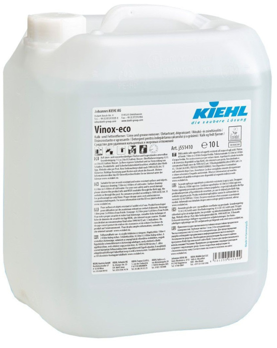 Vinox-eco, средство для удаления накипи, ржавчины, окалины, известовых отложений, KIEHL (10 л., 1 шт., Розница)
