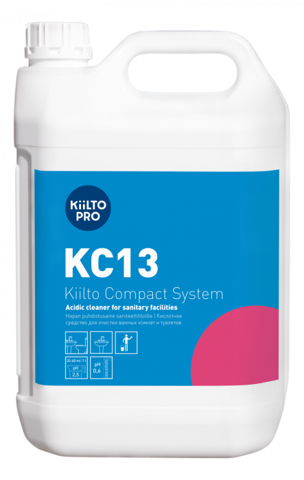 KC13 Кислотное чистящее средство для ванных комнат и туалетов, KiiltoClean (5 л.)