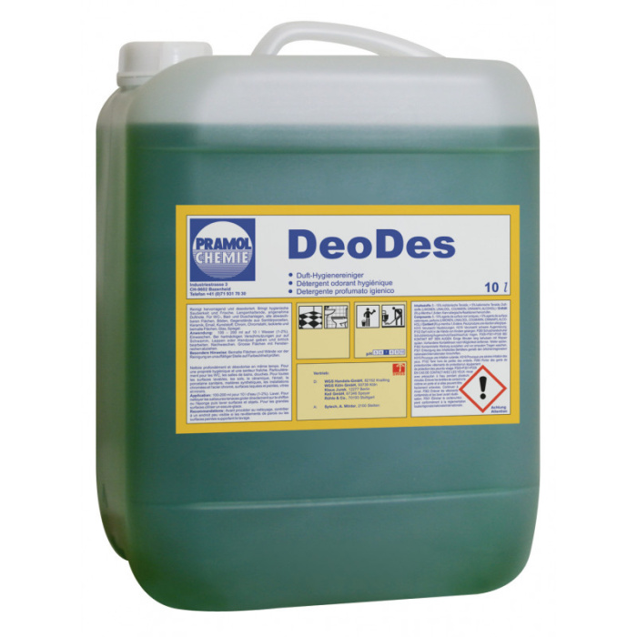 DEO-DES, нейтральное очищающее, бактерицидное и дезодорирующее средство густой консистенции, Pramol (10 л., 1 шт., Розница)