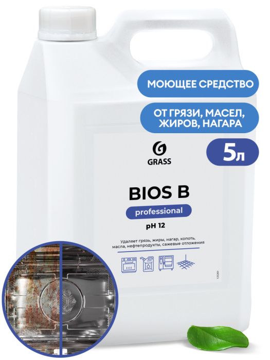 Bios – B, высококонцентрированное щелочное моющее средство, GRASS (5 л., 1 шт., Розница)