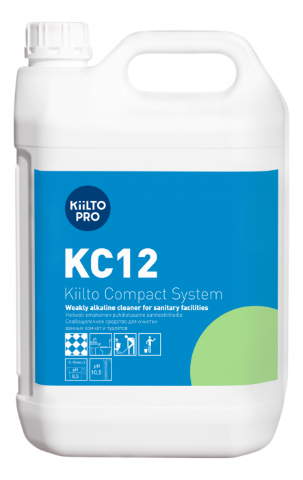 KC12 cлабощелочное универсальное чистящее средство для ванных комнат и туалетов, KiiltoClean (5 л.)