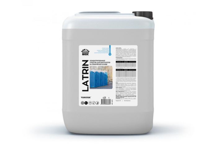 LATRIN, концентрированное средство на химической основе для мобильных туалетных кабин, биотуалетов, выгребных ям, CleanBox
