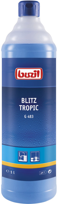 G483 Blitz Tropic, нейтральное универсальное моющее средство со свежим тропическим ароматом, Buzil