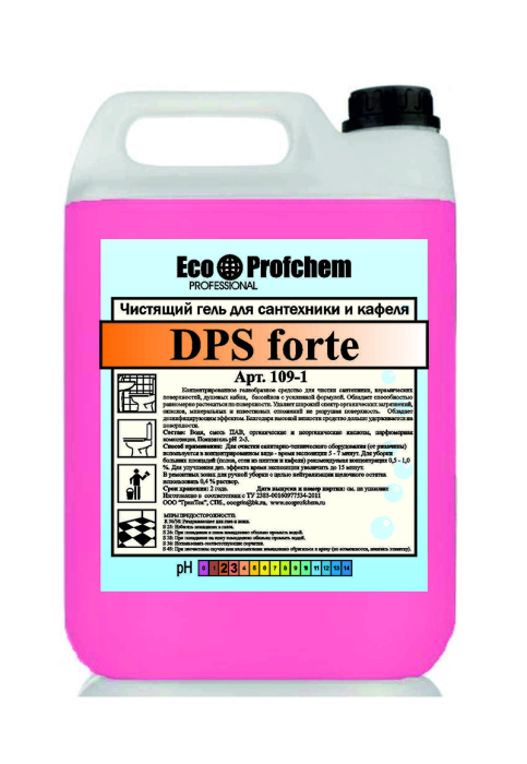 DPS forte, концентрированное гелеобразное средство для чистки сантехники и кафеля, Eco Profchem