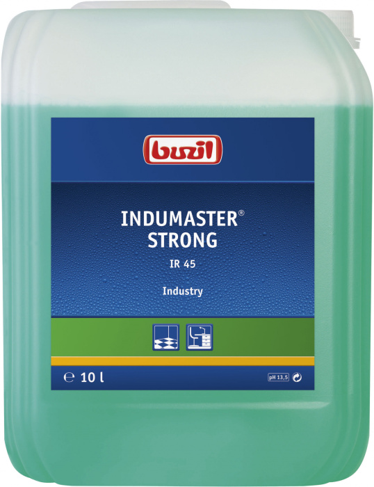IR45 Indumaster Strong, высокоэффективное щелочное промышленное чистящее средство, Buzil (10 л., 1 шт., Розница)