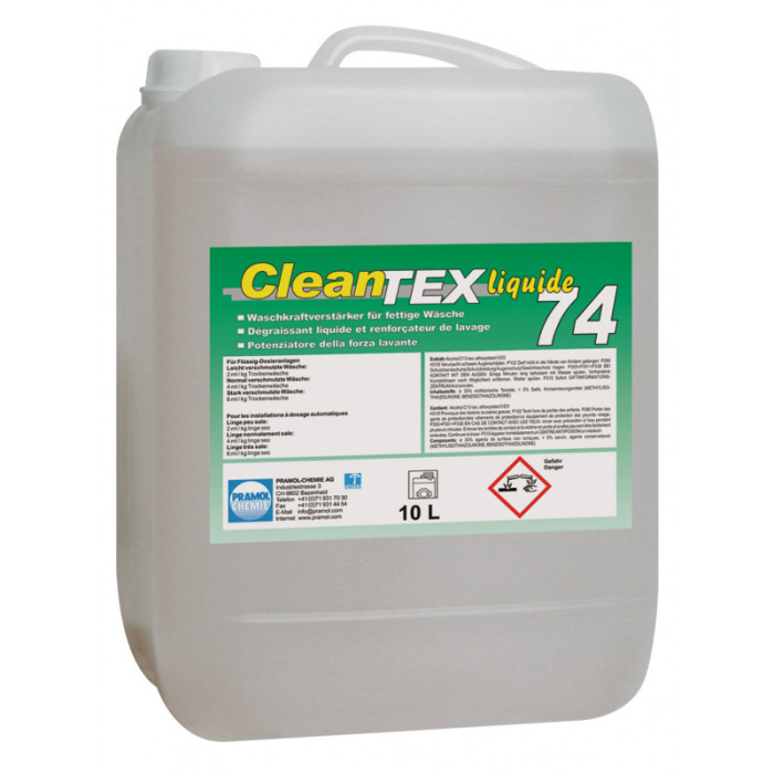 CleanTEX liquid 74, жидкий стиральный порошок с обезжириващими свойствами, Pramol